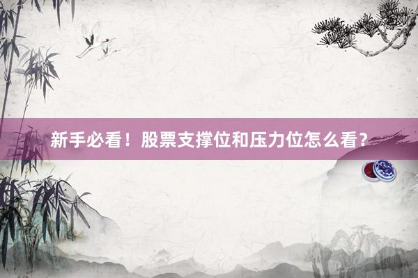 新手必看！股票支撑位和压力位怎么看？
