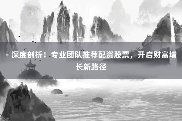 - 深度剖析！专业团队推荐配资股票，开启财富增长新路径