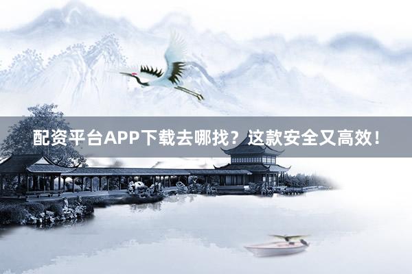 配资平台APP下载去哪找？这款安全又高效！