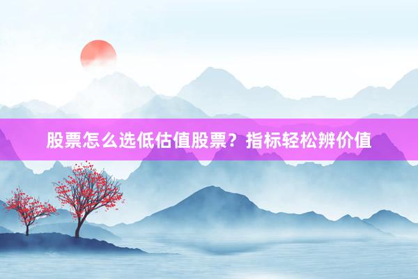 股票怎么选低估值股票？指标轻松辨价值