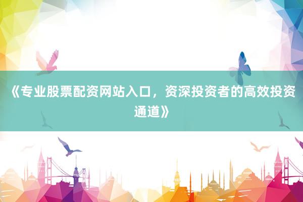 《专业股票配资网站入口，资深投资者的高效投资通道》