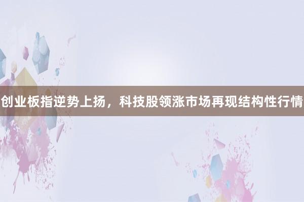 创业板指逆势上扬，科技股领涨市场再现结构性行情