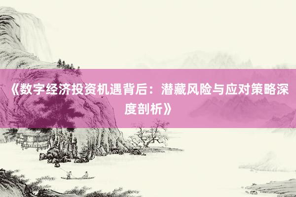 《数字经济投资机遇背后：潜藏风险与应对策略深度剖析》